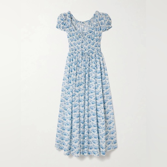 Doen Dresses & Skirts - Doen Ashlynn tie-detailed floral-print organic cotton voile midi dress NWOT S